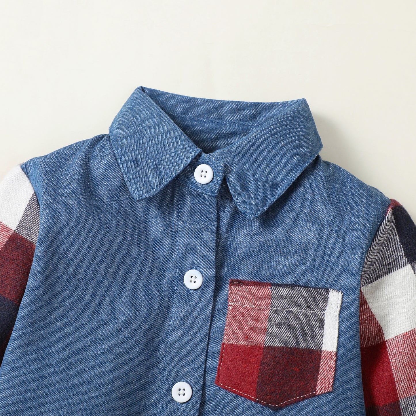 Baby Boys Clothes Plaid Print Turn Down Collar Shirt 1Pcs Gentle Outfits Blue Red Plaid 232206007