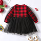 Baby Girls Dress 1PCS Autumn Dress Floral Plaid Print Splice Dress  132206456