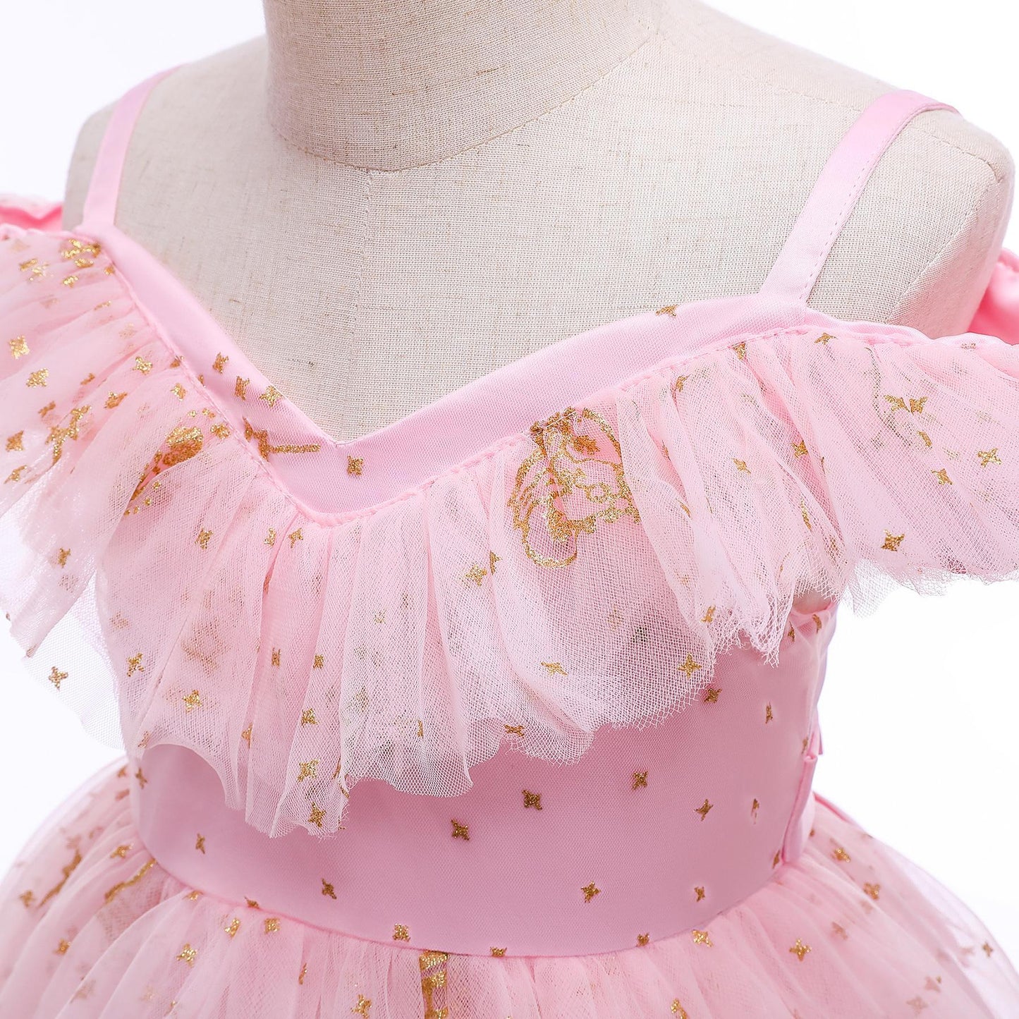 Girls Dress Children's Wear Pink Crown Sequin Princess Dress Mesh Catwalk Dress Dress 8277