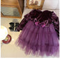 Baby Girls Dress Long Sleeve Princess Gauze One Piece Winter Dress Purple 800030