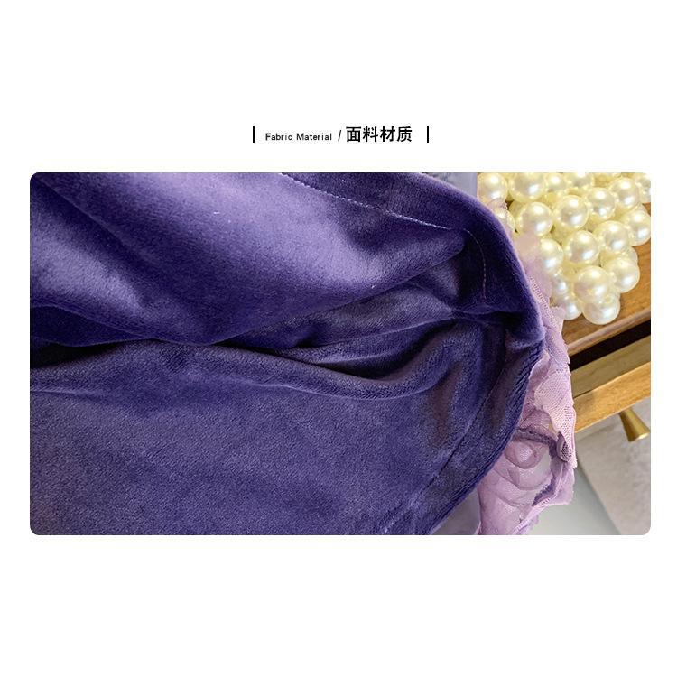 Baby Girls princess Dress Fashionable Dress Little Girl Sequin Plush Dress Purple 800029
