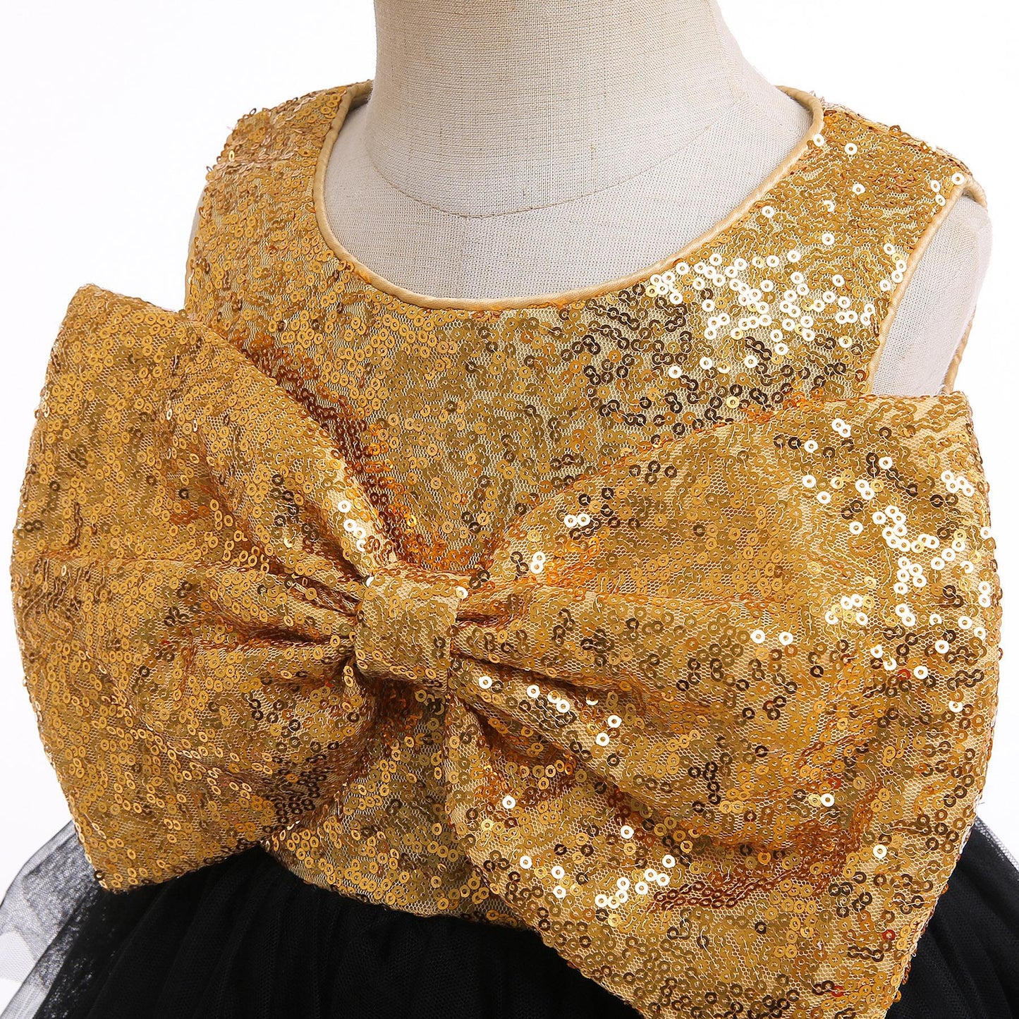 Toddler Baby Girls Princess Dress Sequins Bow Sleeveless Gauze Dress 1PCS Princess Dress 2855
