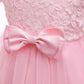 Girls Dress New Short Sleeve Children's Wear Birthday Princess Dress Puff Sleeve Mesh Dress2359