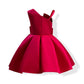 Toddler Baby Girls Princess Dress Solid Color Solid Color One-shoulder Bow Dress 1PCS Princess Dress Red 1764R
