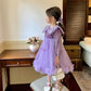 Baby Girls Ins Style Long Sleeve Princess Dress Puffy Dress Purple 2259