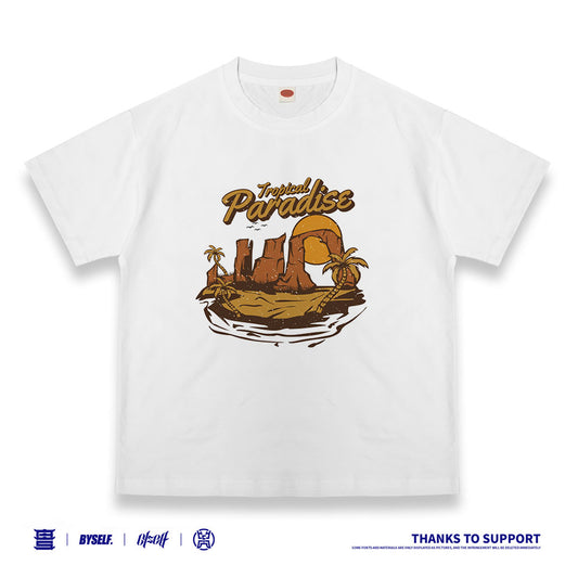 Customized T-shirt Ice Cotton, Matching Outfits, Vintage seaside pattern, Child and adult sizes, Whatever Design You Want220713