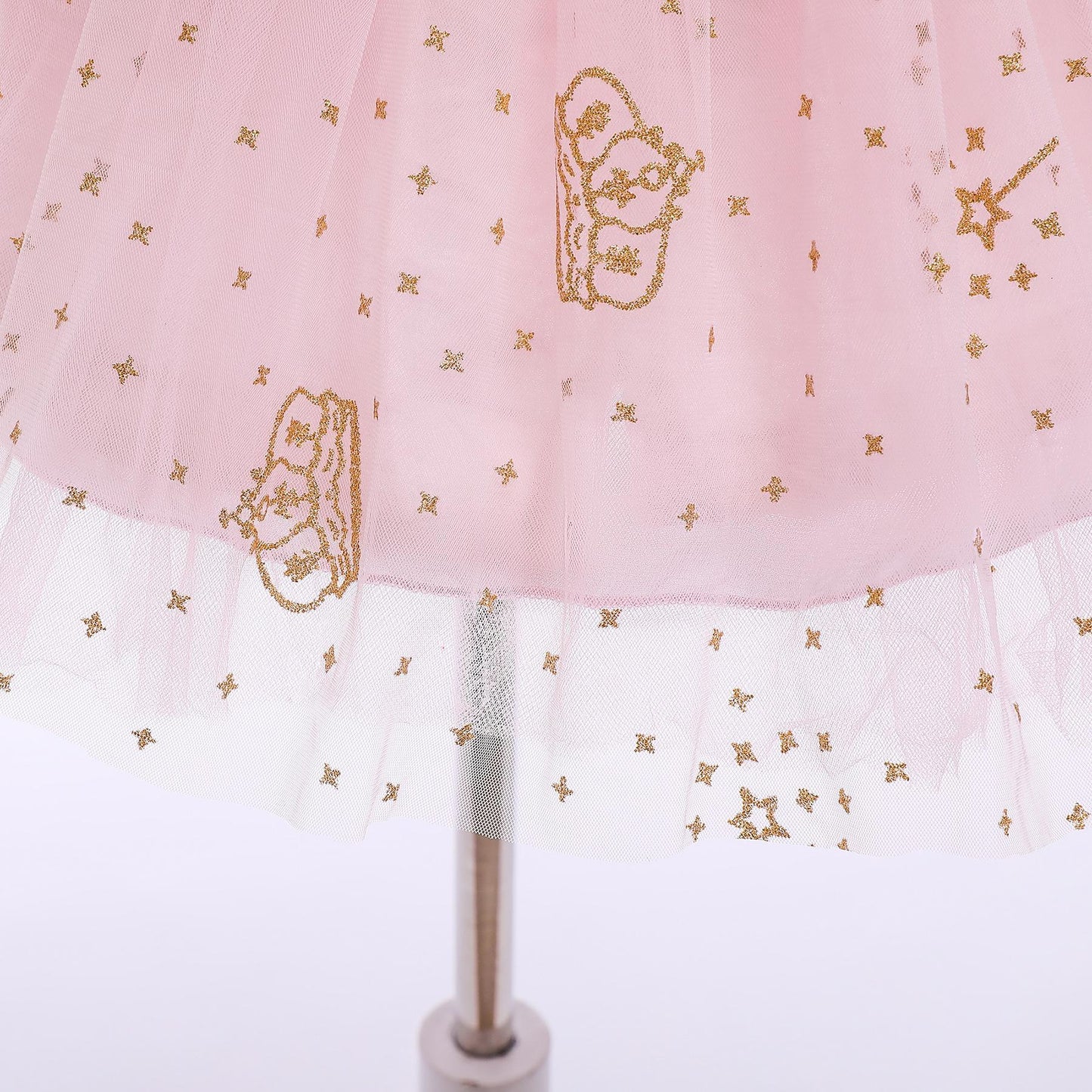 Girls Dress Children's Wear Pink Crown Sequin Princess Dress Mesh Catwalk Dress Dress 8277