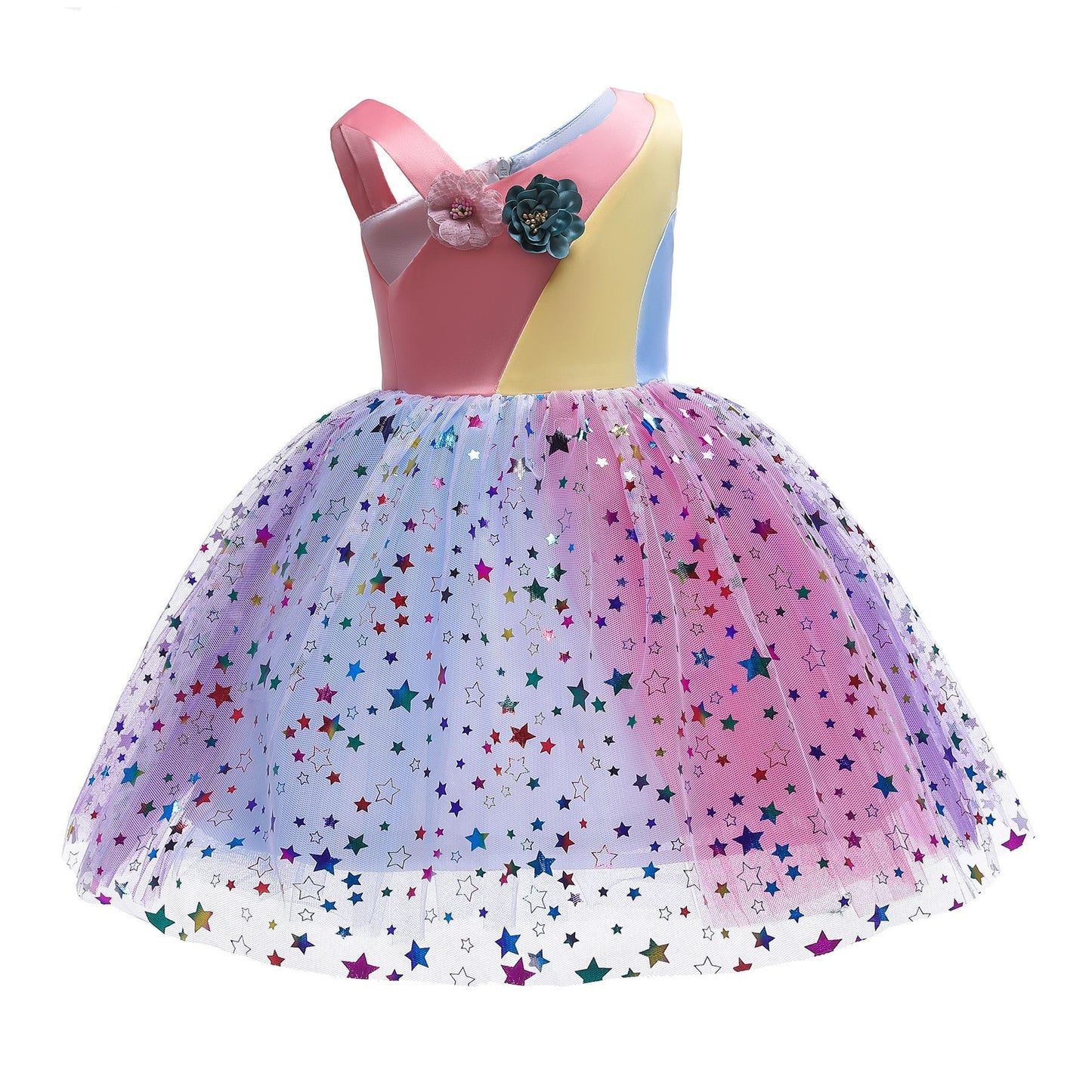 Girls Dress Children Baby Rainbow Mesh Skirt Girls Princess Dress3217