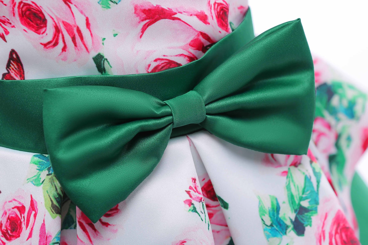 Baby Girls Princess Dress Floral Print Bow Sleeveless Round Neck Dress 1PCS Princess Dress 2586
