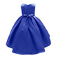 Kid Girls Princess Dress Solid Color Embroidery Sleeveless Round Neck Puffy Dress 1PCS Princess Dress-2948
