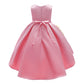 Kid Girls Princess Dress Solid Color Embroidery Sleeveless Round Neck Puffy Dress 1PCS Princess Dress-2948