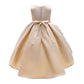 Kid Girls Princess Dress Solid Color Embroidery Sleeveless Round Neck Puffy Dress 1PCS Princess Dress-2948