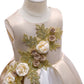 Kid Girls Princess Dress Solid Color Embroidery Sleeveless Round Neck Puffy Dress 1PCS Princess Dress-2948