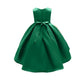 Kid Girls Princess Dress Solid Color Embroidery Sleeveless Round Neck Puffy Dress 1PCS Princess Dress-2948