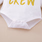 Baby Clothes Baby Romper Text And Rose Print Hoodie 4PCS Long Sleeve Trousers Suit Hat Included MO32107159