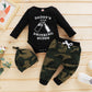 Baby Clothes Baby Romper Text Print Hoodie 2PCS Long Sleeve Trousers Suit Hat Included YMX2008185