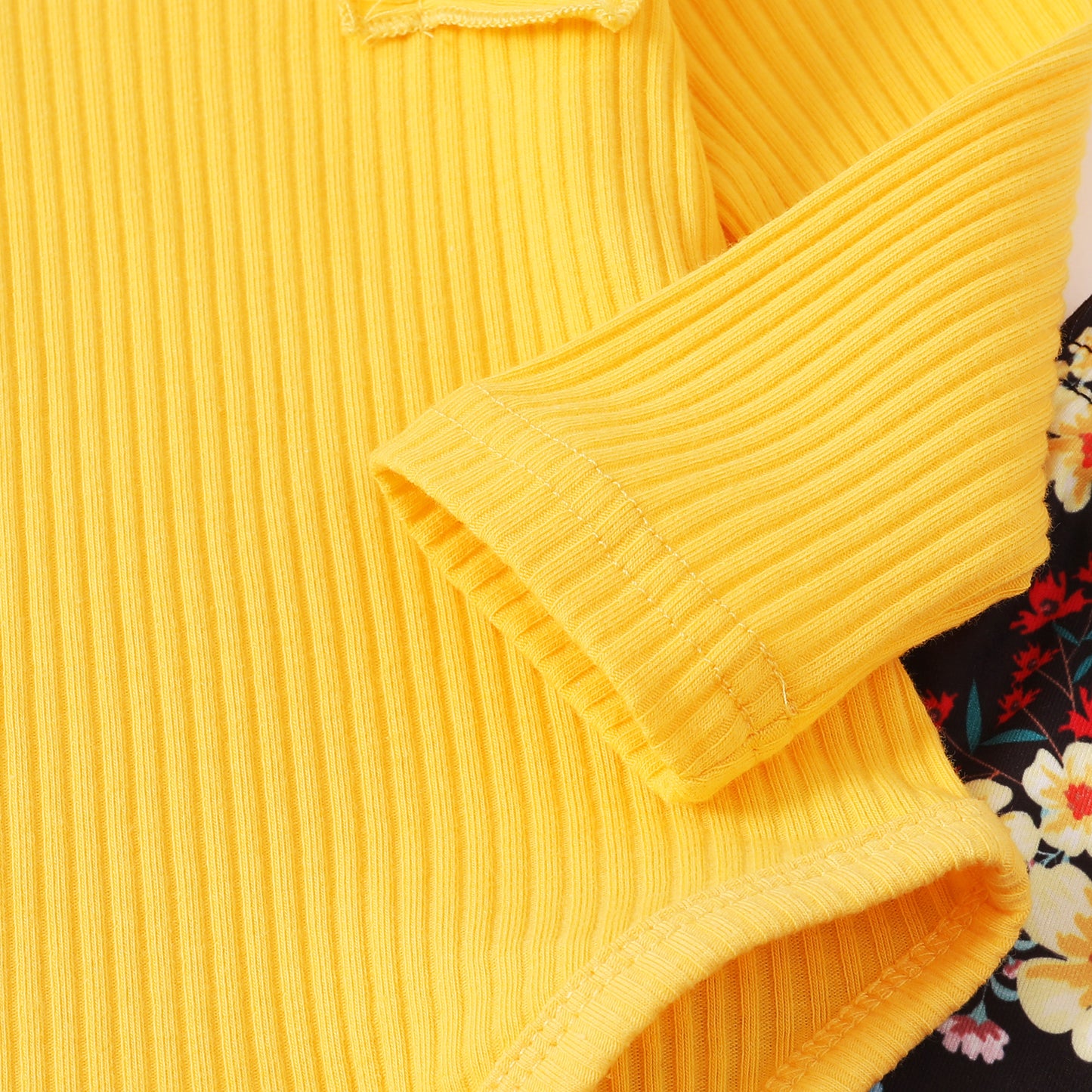 Baby Girls Outfits Solid Color Romper Top Sunflower Print Pants Headband 3Pcs Winter Clothes Set 32110704