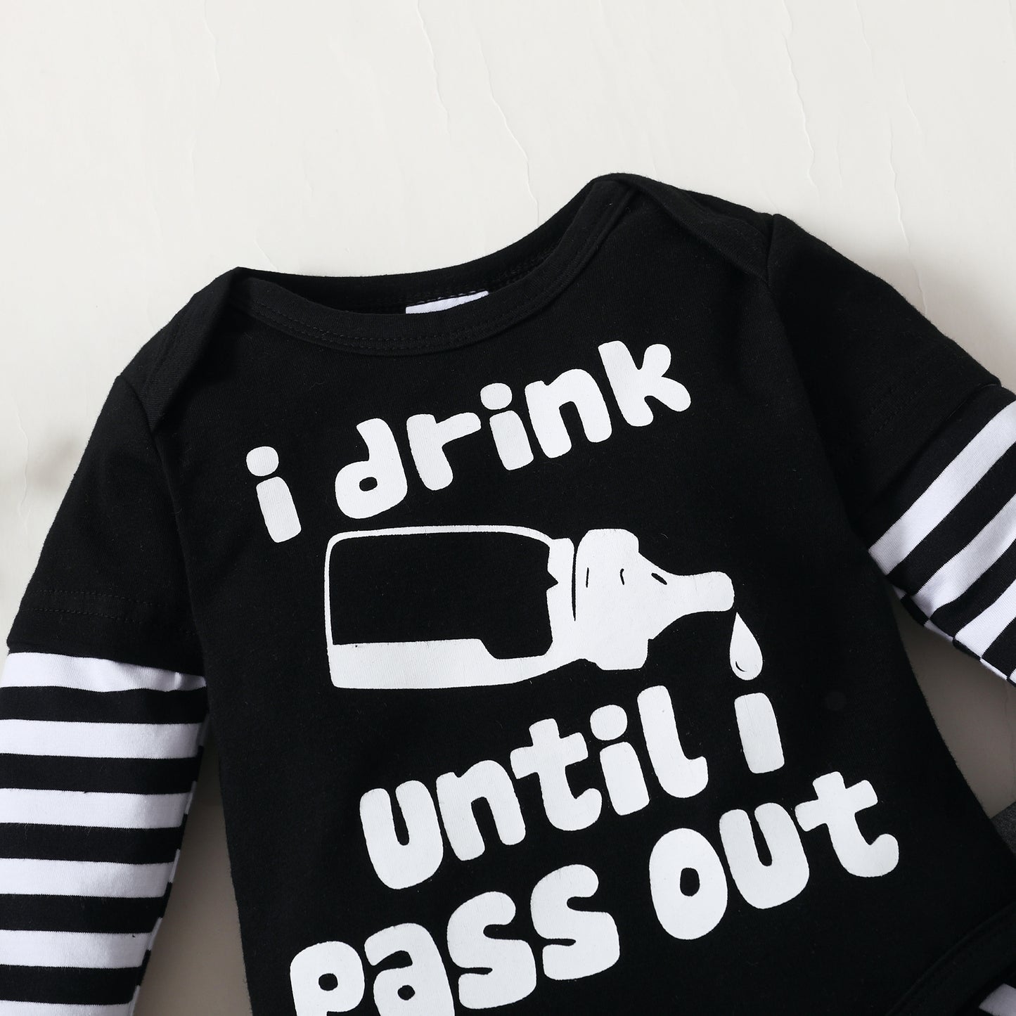 Baby Clothes Baby Romper Text Print Hoodie 3PCS Long Sleeve Trousers Suit Hat Included 32106628