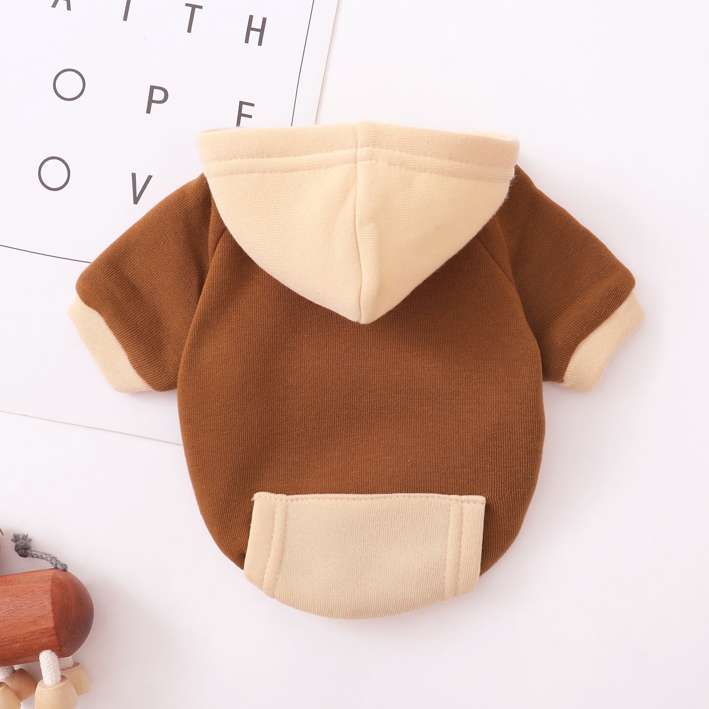 Pet Dog and Cat Clothes Pet Fashion Hoodie with Pockets Brown HA32108006-1