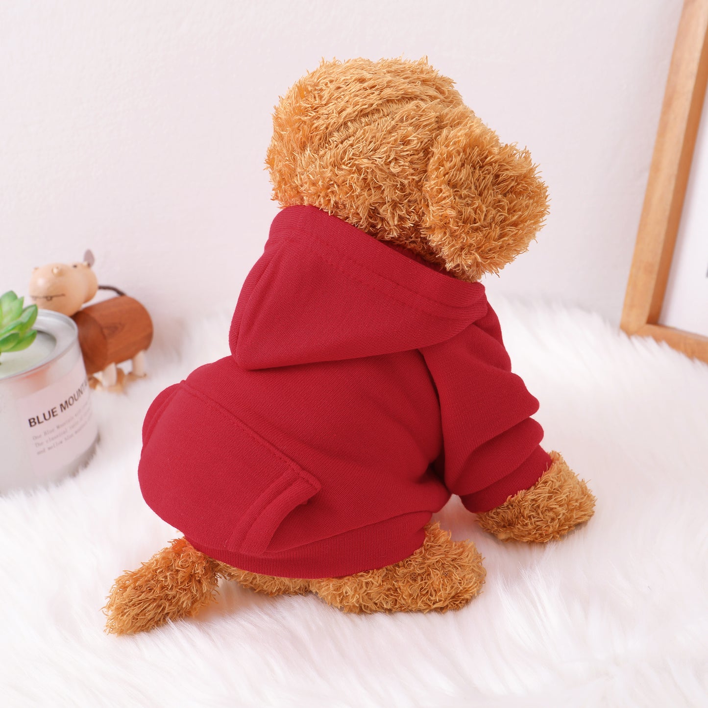 Pet Dog and Cat Clothes Pet Fashion Hoodie with Pockets Red 32108006-3