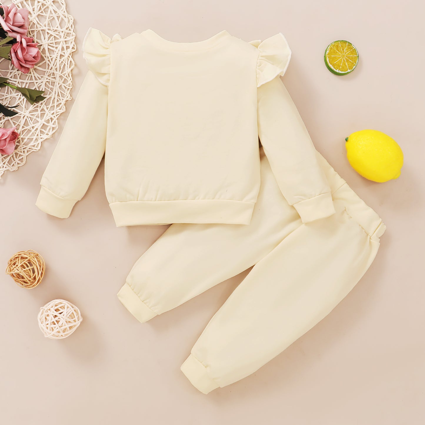 Baby Girls Outfits Long Sleeve Floral Round Neck Top +Elastic Pants 2Pcs Clothes Set YMX2007122