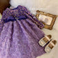 Baby Girls princess Dress Fashionable Dress Little Girl Sequin Plush Dress Purple 800029