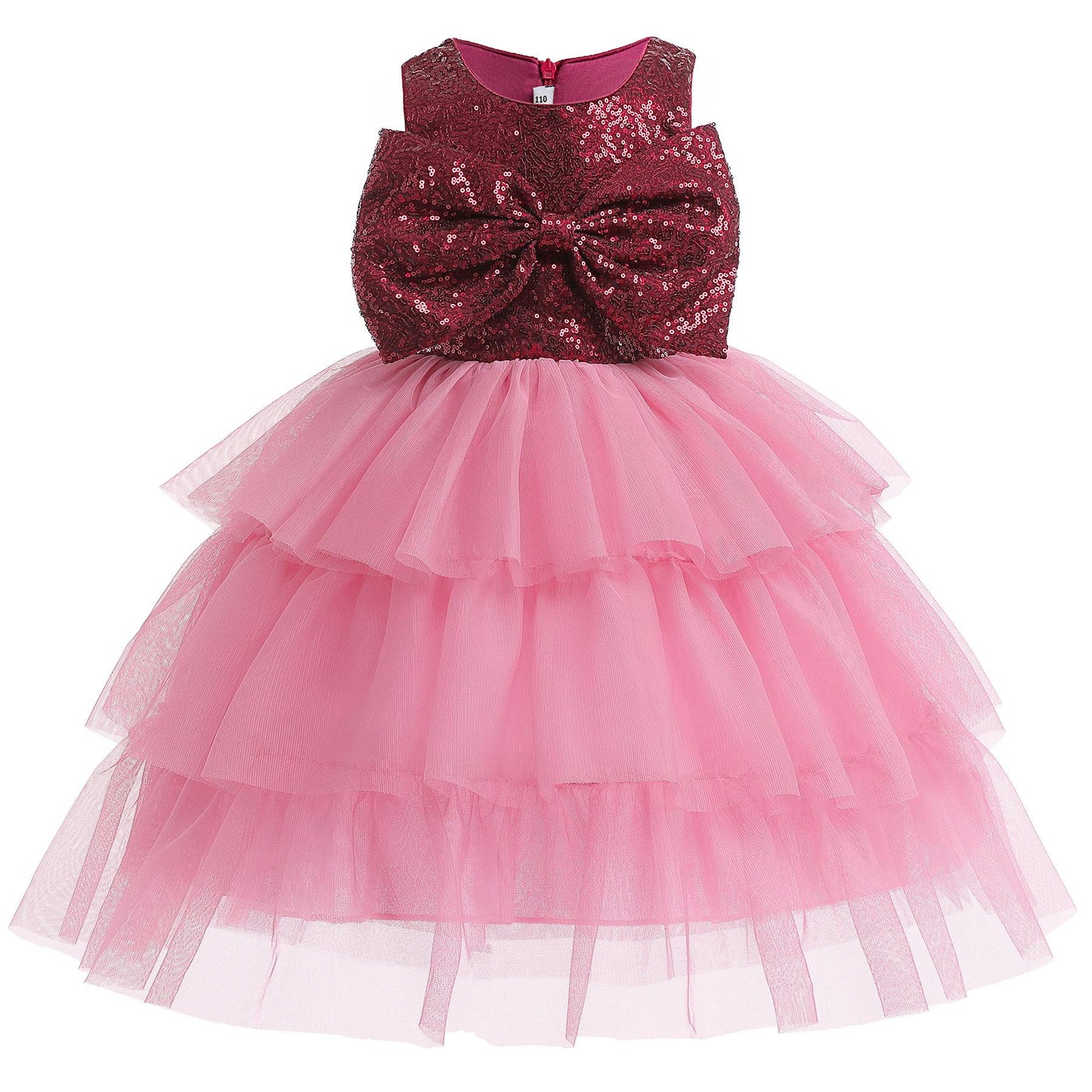 Toddler Baby Girls Princess Dress Sequins Bow Sleeveless Gauze Dress 1PCS Princess Dress 2855