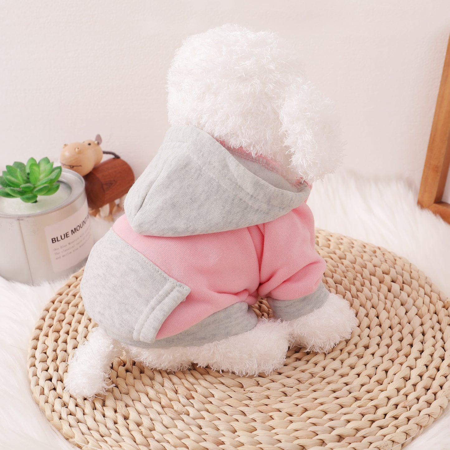 Pet Dog and Cat Clothes Pet Fashion Hoodie with Pockets Pink HA32108006