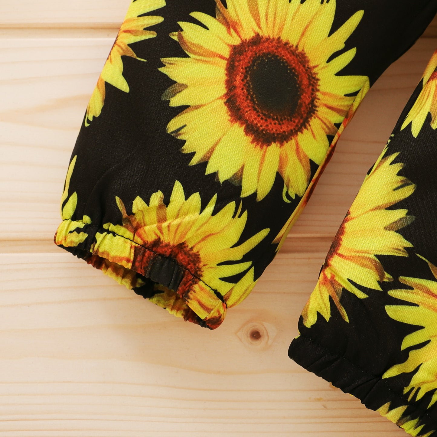 Baby Girls Outfits Solid Color Romper Top Sunflower Print Pants Headband 3Pcs Winter Clothes Set YMX2009208
