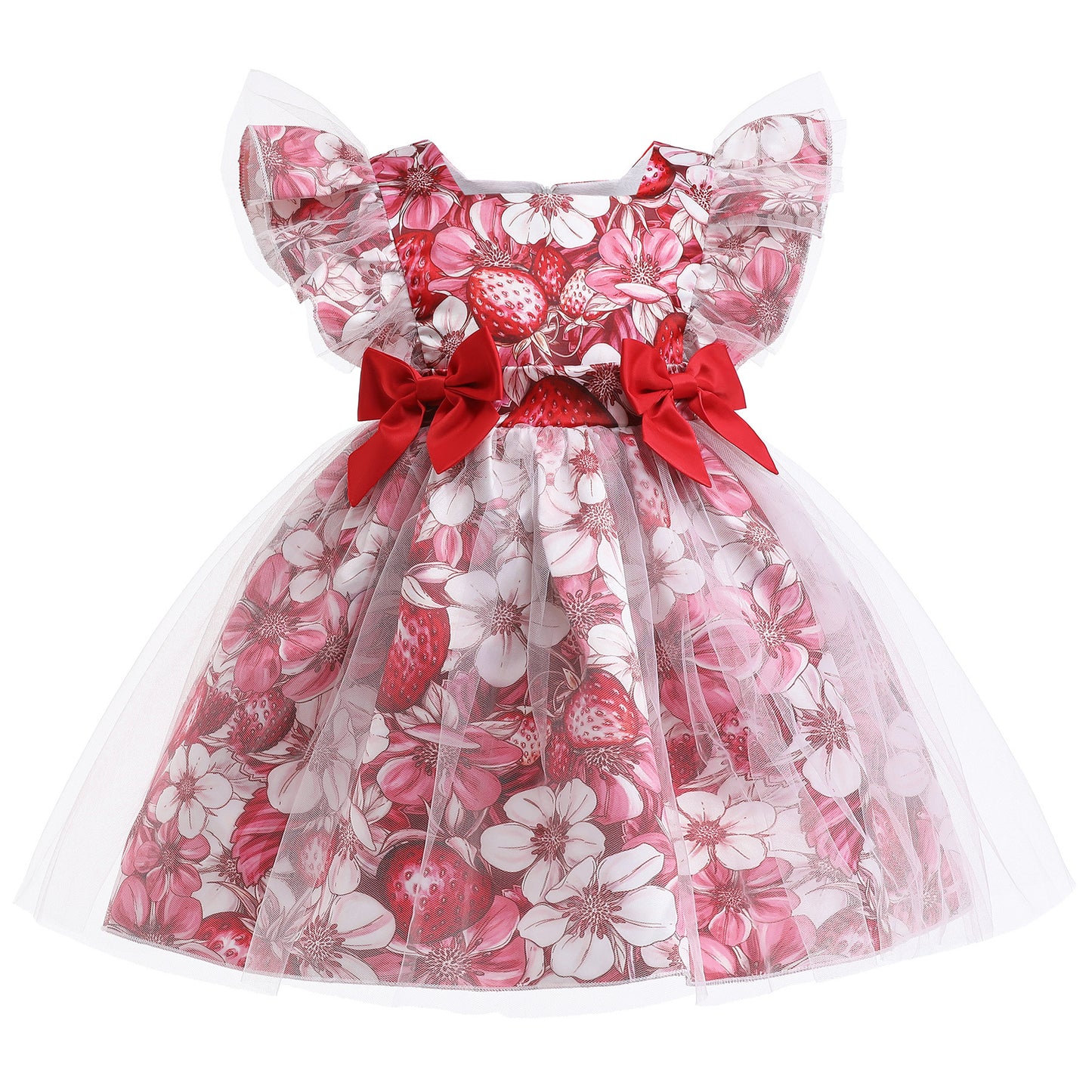 KID FASHION Girls Dress Light Blue New Satin Bow Children's Princess Dress Dress Skirt Gauze Skirt  8315