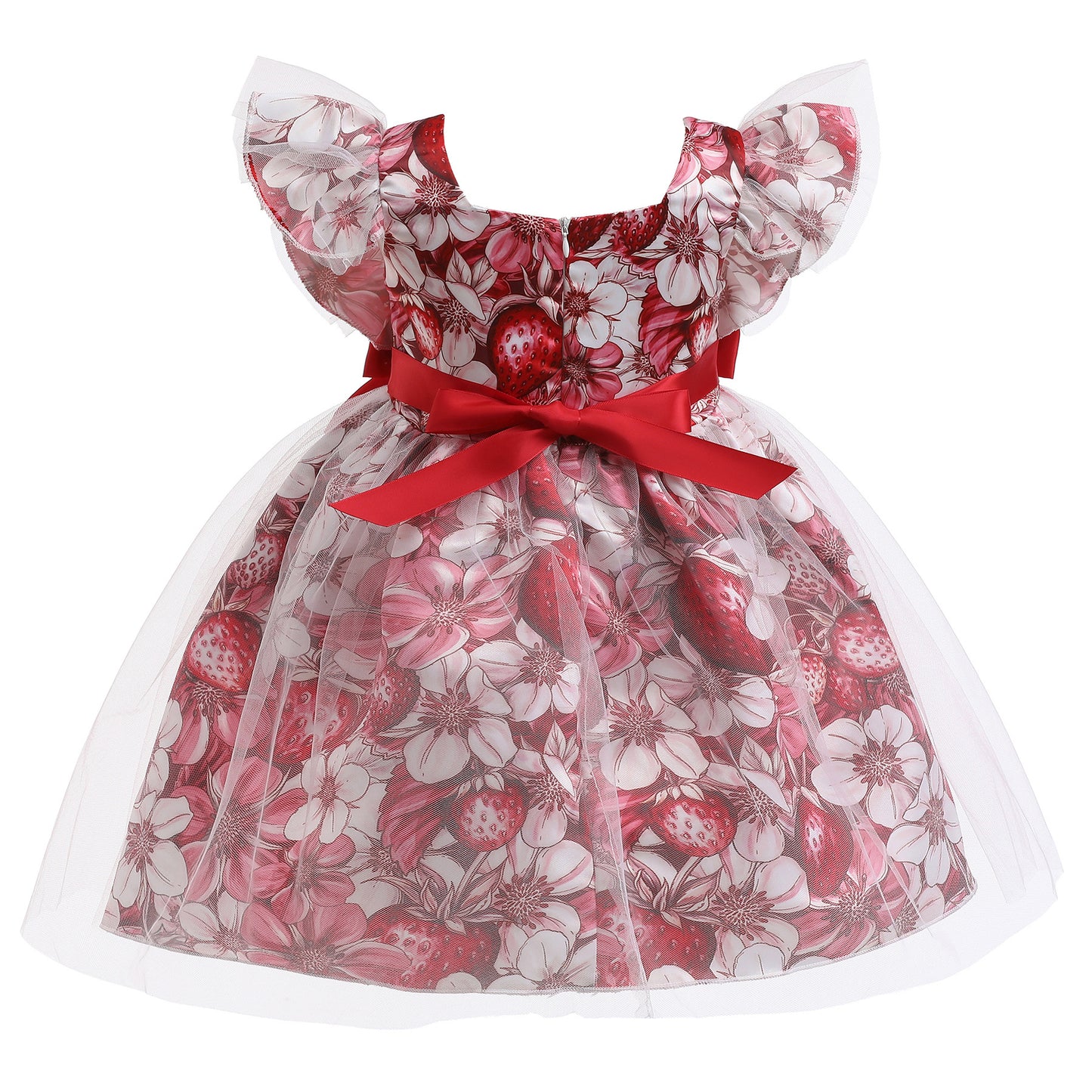 KID FASHION Girls Dress Light Blue New Satin Bow Children's Princess Dress Dress Skirt Gauze Skirt  8315