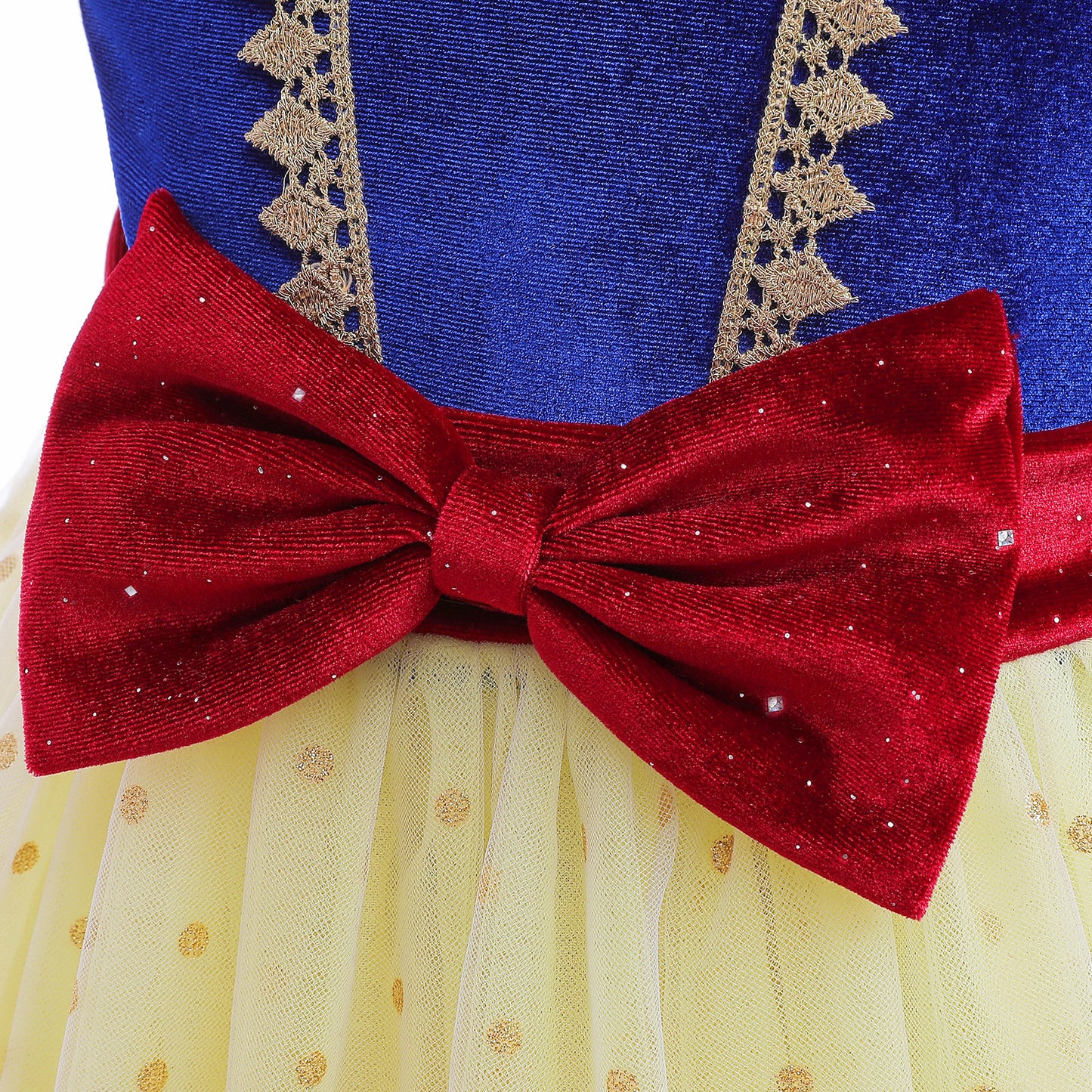 Kids fashion Girls Princess Dress Snow White Bubble Sleeve Gauze Dress 1PCS Princess Dress Blue 8434