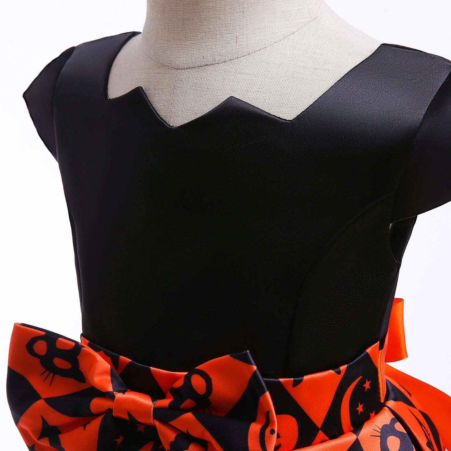 Princess Dress Fashion Pattern Splice Halloween Dress 1PCS Princess Dress Black 8413