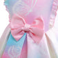 Girls Princess Dress Butterfly Bow Evening Tie-dye Dress One Piece Party Feast Dress ZT-8560