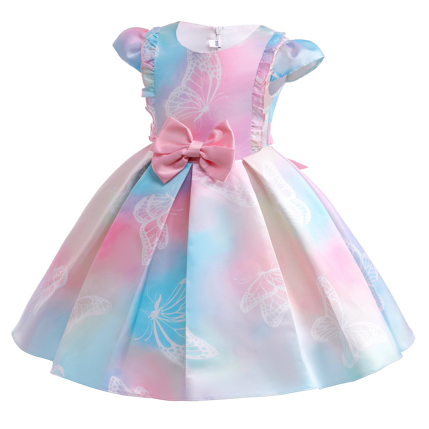 Girls Princess Dress Butterfly Bow Evening Tie-dye Dress One Piece Party Feast Dress ZT-8560