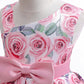 Baby Girls Princess Dress Floral Bow Sloping Shoulder Summer Performance Dress One Piece Party Dress ZT-8576