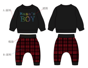 Baby Clothes Baby Outfit Long Sleeve Red Plaid Print Pants 2PCS 32109606