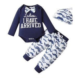 Baby Clothes Baby Romper Text Print Hoodie 2PCS Long Sleeve Trousers Suit Hat Included 32105607