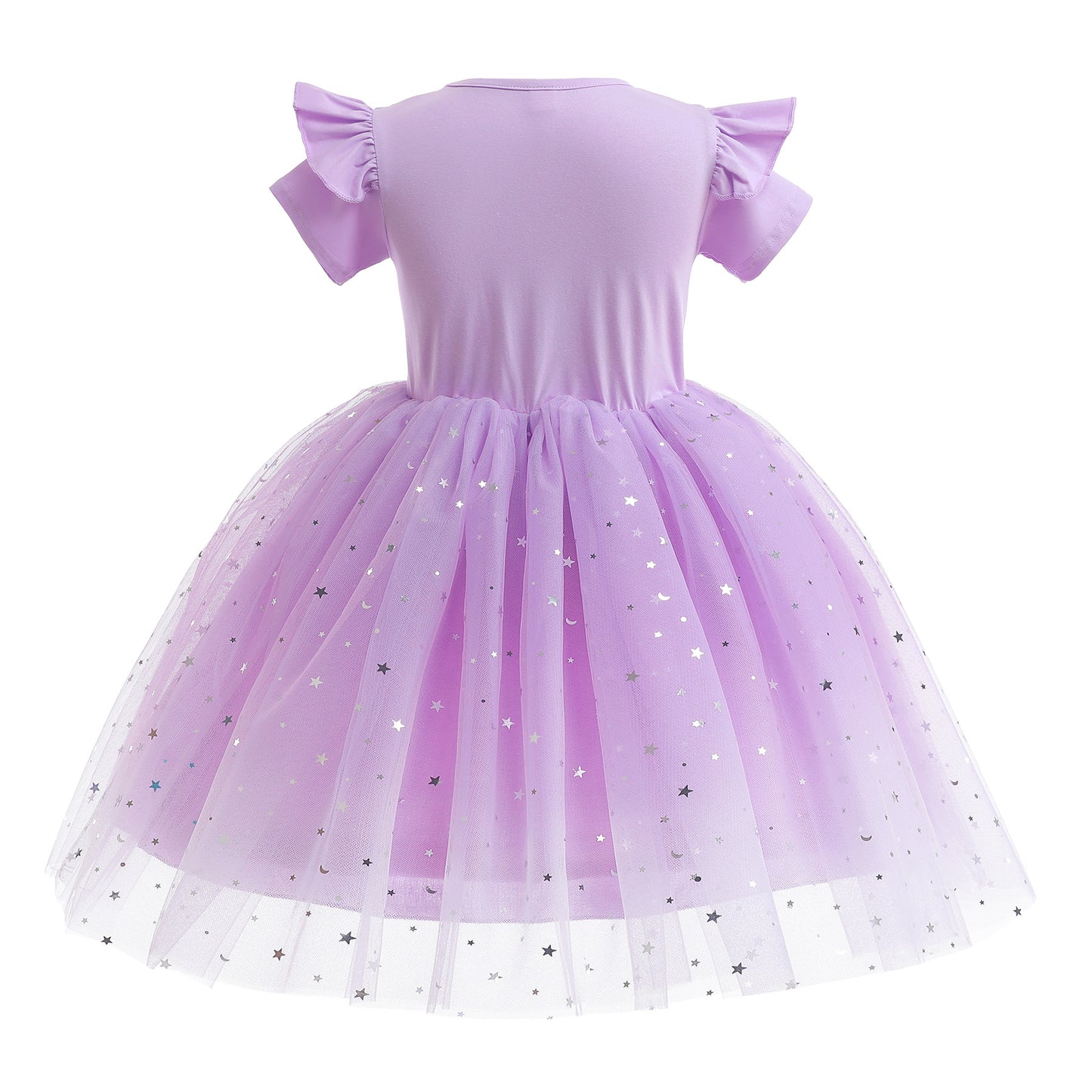 Kids fashion Princess Dress For Girls Rabbit Print Gauze Sleeveless Dress One Piece Party Dress Purple ZT-S850