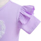 Kids fashion Princess Dress For Girls Rabbit Print Gauze Sleeveless Dress One Piece Party Dress Purple ZT-S850