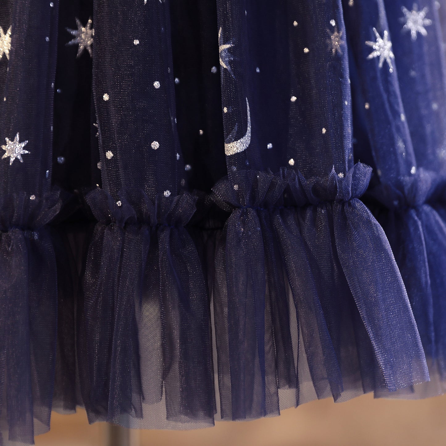 Kids Fashion Princess Dress Girls Star Sequins Long Sleeve Winter Gauze Performance Dress One Piece Party Dress C875