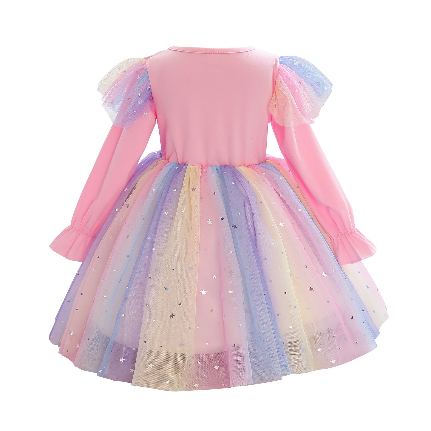 KIDS FASHION Girls Princess Dress Unicorn Print Gauze Dress 1PCS Princess Dress ,Pink C863