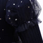 Little Girls Princess Dress Star Print Sequins Gauze Baby Girls Puffy Dress 1PCS Princess Dress Blue C861