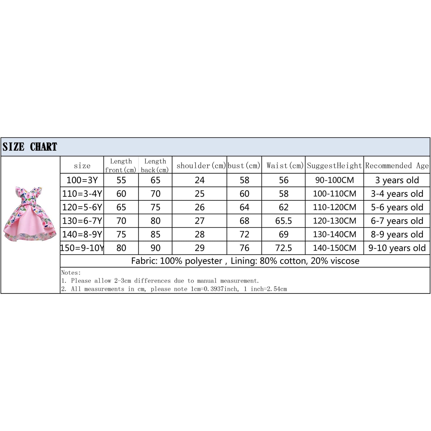 Girls Dress Pink Floral Print Children's Clothing Children's Dress Flying Sleeve Children's Princess Dress 8310