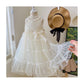 Kids Fashion Girls' Dress Summer Sleeveless Strap Dress Princess Dress White 22X074