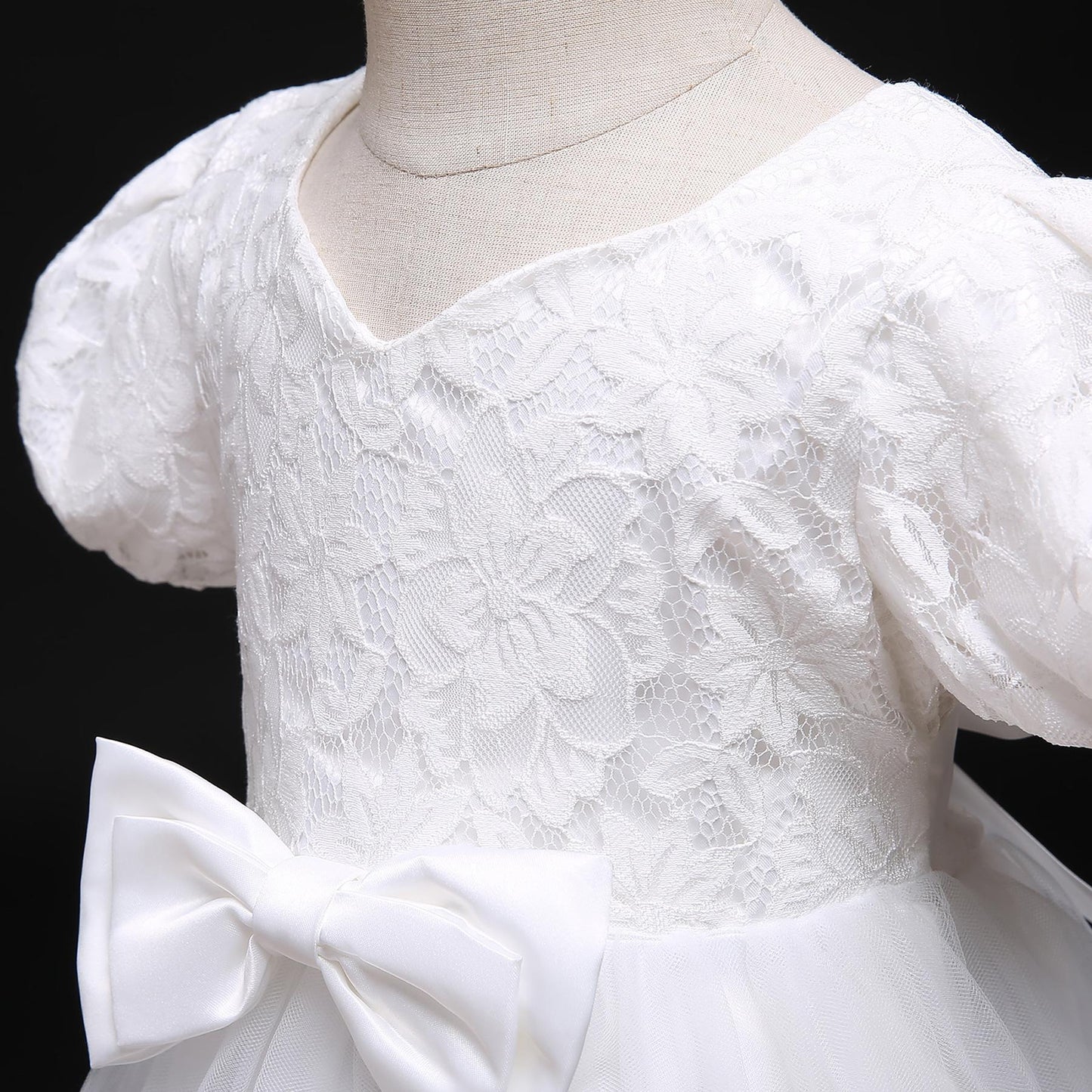 Girls Dress New Short Sleeve Children's Wear Birthday Princess Dress Puff Sleeve Mesh Dress2359