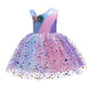 Girls Dress Children Baby Rainbow Mesh Skirt Girls Princess Dress3217